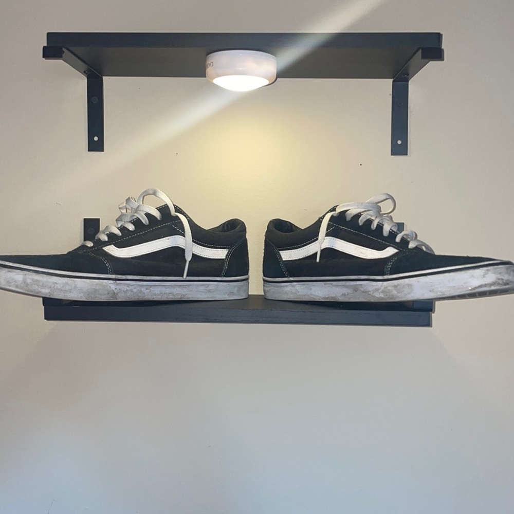 Black and white old skool vans